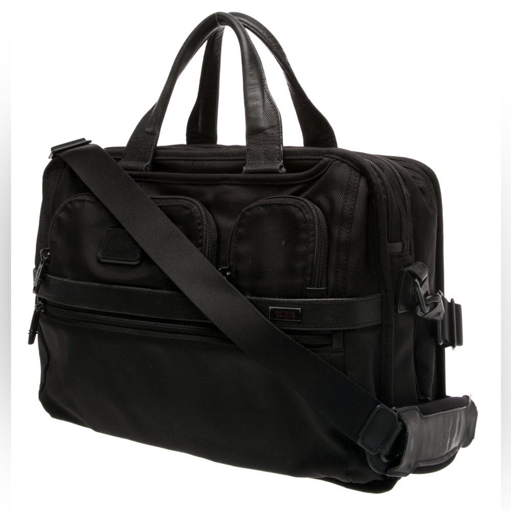 Tumi Black Leather Trim Bag